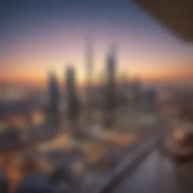 Stunning view from a balcony overlooking Dubai skyline