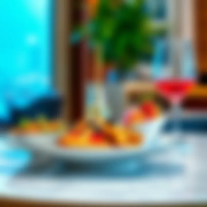 Gourmet dining options in the lounge