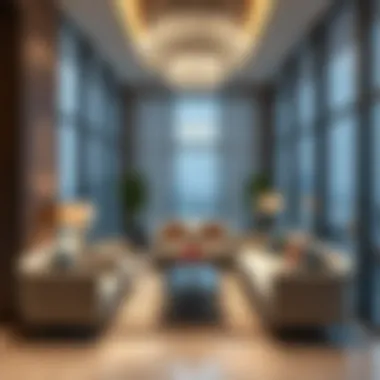 Luxurious seating area in the Dubai Business Lounge