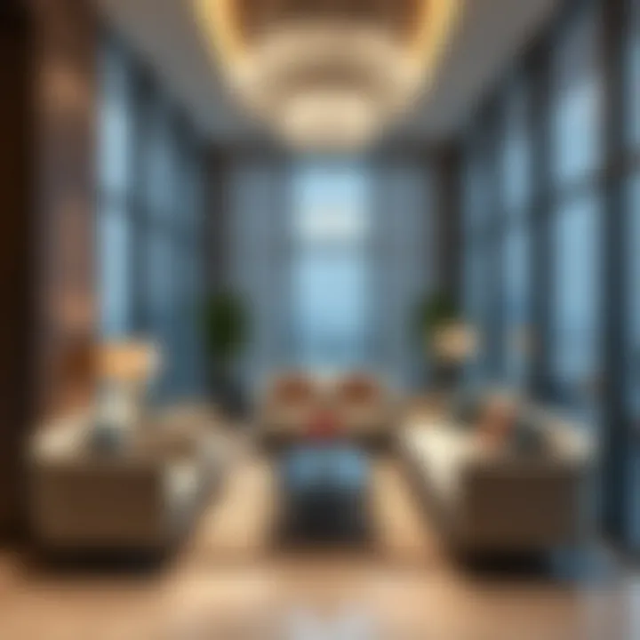 Luxurious seating area in the Dubai Business Lounge