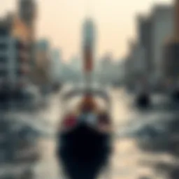 Traditional abra navigating Dubai Creek