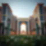 Majestic view of Dubai Gate 1 showcasing its architectural brilliance