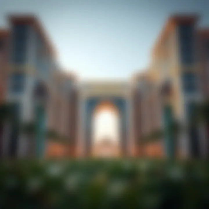 Architectural Brilliance of Dubai Gate 1 Majestic view of Dubai Gate 1 showcasing its architectural brilliance