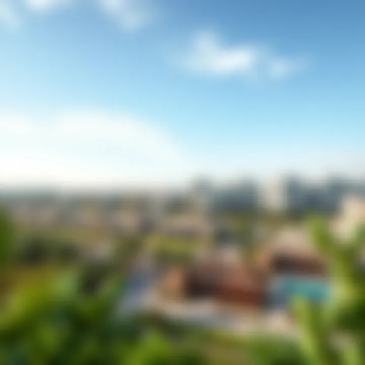 A panoramic view of Rashidiya showcasing its modern architecture and greenery