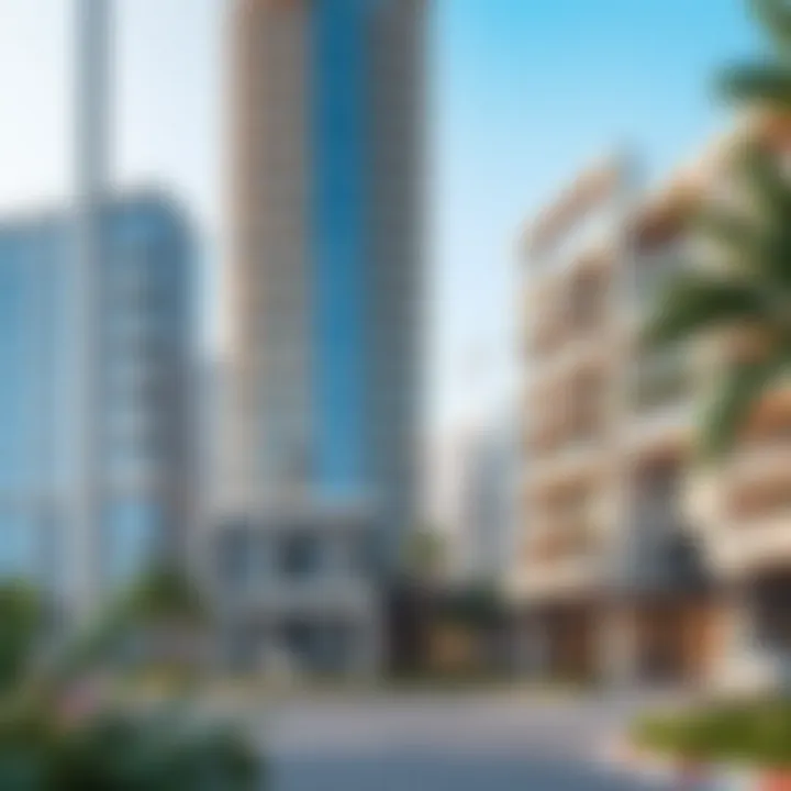 Contemporary Residences in Dubai South Bay Modern architecture in Dubai South Bay highlighting residential developments