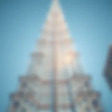 The intricate design details of the Burj Khalifa's facade.