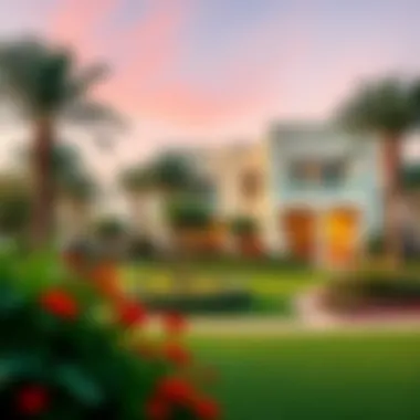 Beautifully landscaped garden surrounding an Emaar Villa