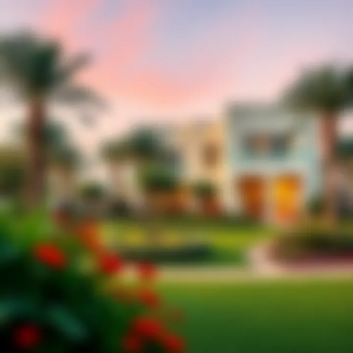 Beautifully landscaped garden surrounding an Emaar Villa