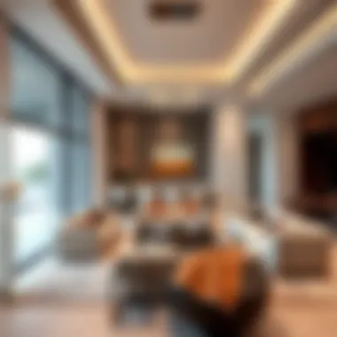 Luxurious interior of a villa with high-end furnishings