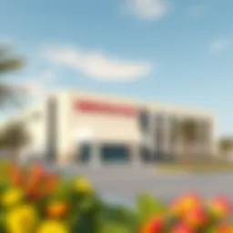 Exterior view of Emirates Post in Ajman Industrial Area