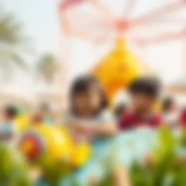 Children participating in interactive activities