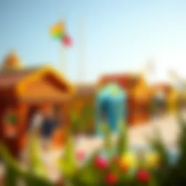 Colorful pavilions showcasing global cultures