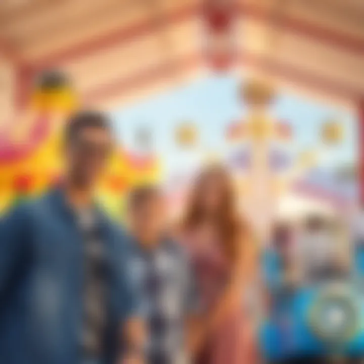 Families enjoying attractions at Global Village