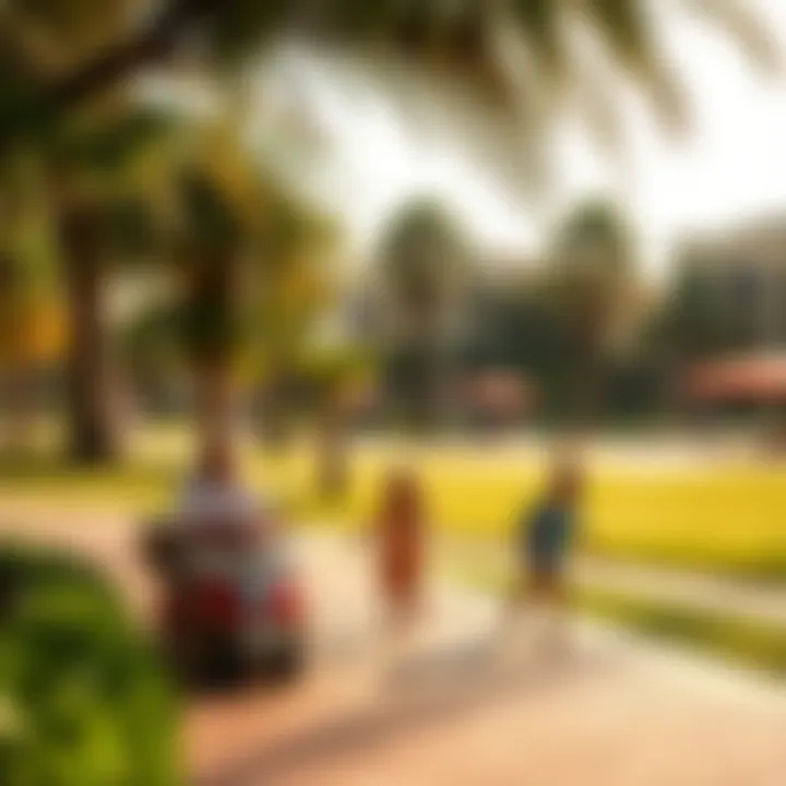 Family Leisure in Dubai Hills Family enjoying leisure activities in a park in Dubai Hills