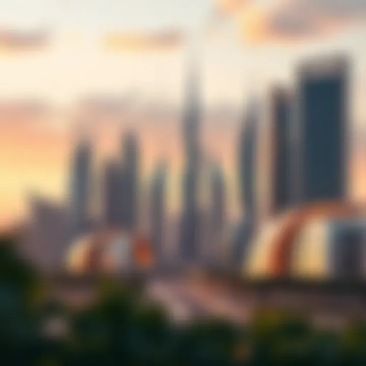 Visionary Architectural Designs in UAE A modern skyline of a UAE city showcasing future architectural designs