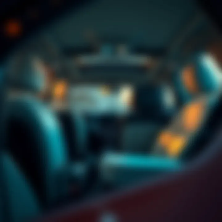 Comfortable Interiors of Rental Cars Interior view of a rental car showcasing comfort and modern features