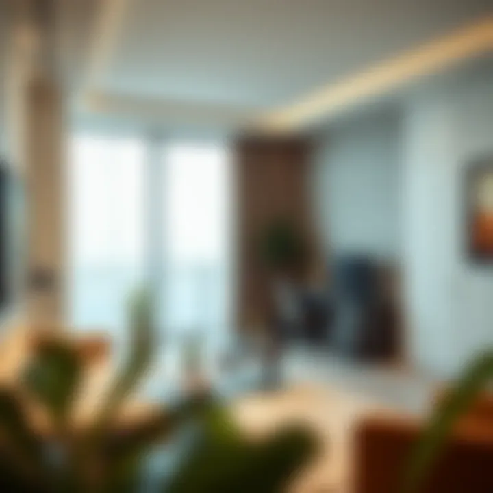 Cozy studio living space decorated for optimal comfort