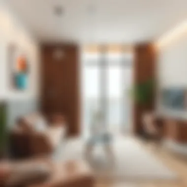 Modern studio apartment interior showcasing functionality and style