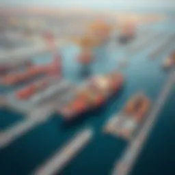 Aerial view of Jebel Ali Port showcasing container ships