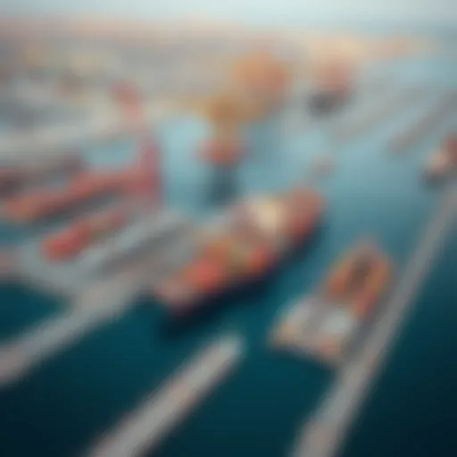 Aerial view of Jebel Ali Port showcasing container ships