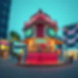 Vibrant kiosk showcasing local products