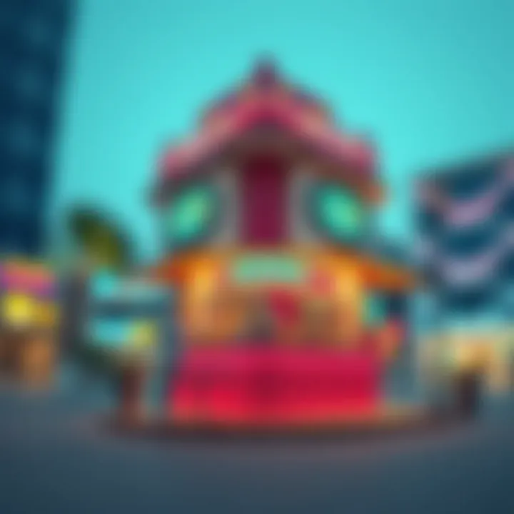 Vibrant kiosk showcasing local products