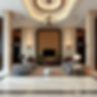 Luxurious lobby area of Lavender Hotel Al Nahda with elegant decor.