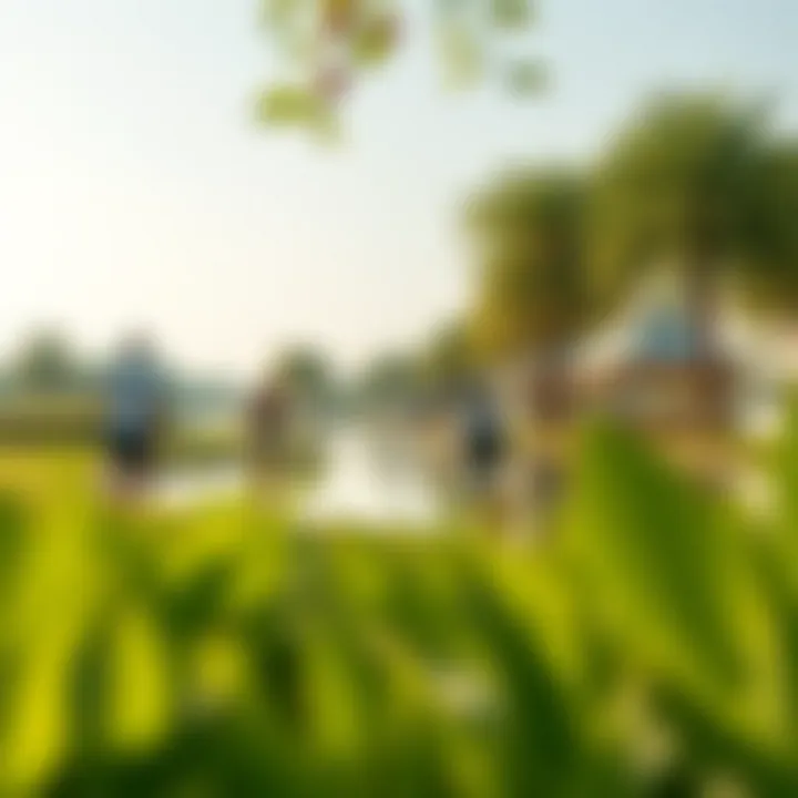 Recreational Activities at Love Lake Qudra Visitors enjoying recreational activities at Love Lake Qudra, surrounded by lush greenery