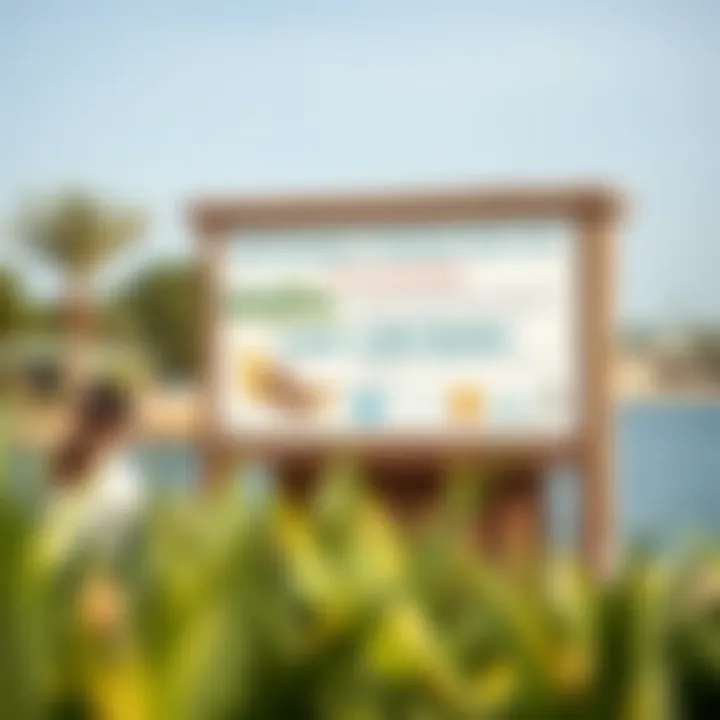 Sustainable Tourism at Love Lake Qudra Information sign about sustainable tourism practices at Love Lake Qudra