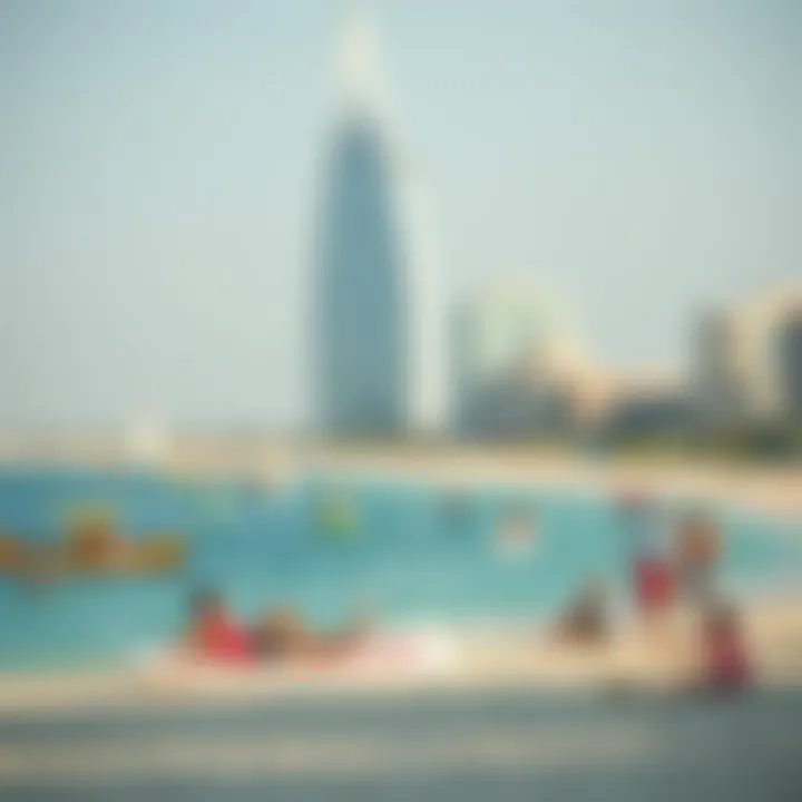 People enjoying various recreational activities at Marina JBR Beach