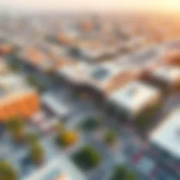 Aerial view of Meadows Souk showcasing its modern architectural design