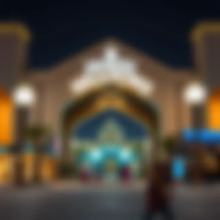 Illuminated Entrance of Meadows Souk at Night Exterior view highlighting the entrance of Meadows Souk illuminated at night