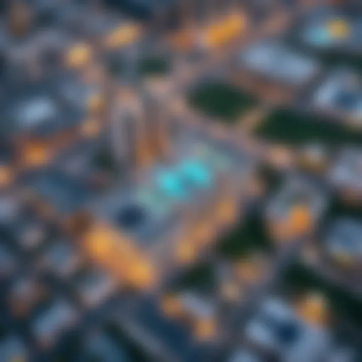 Aerial view of Mesk Deyaar's strategic location in Dubai