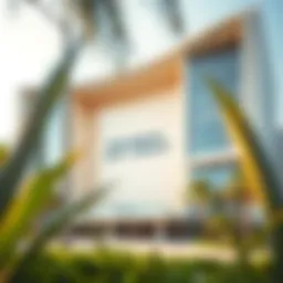 Exterior view of Mohamed Bin Rashid Library showcasing its modern architecture