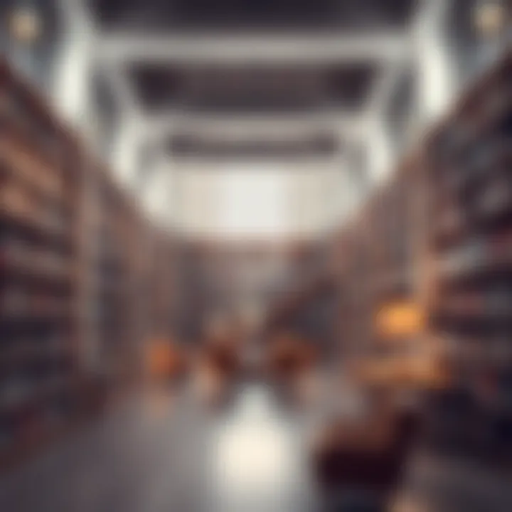 Interior of the library featuring spacious reading areas and shelves of books