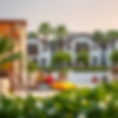 Lifestyle in Dubai Hills: Outdoor Enjoyment Vibrant lifestyle scene at Dubai Hills with families enjoying outdoor spaces