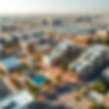 Aerial view of Nad Al Sheba Meraas showcasing modern architecture