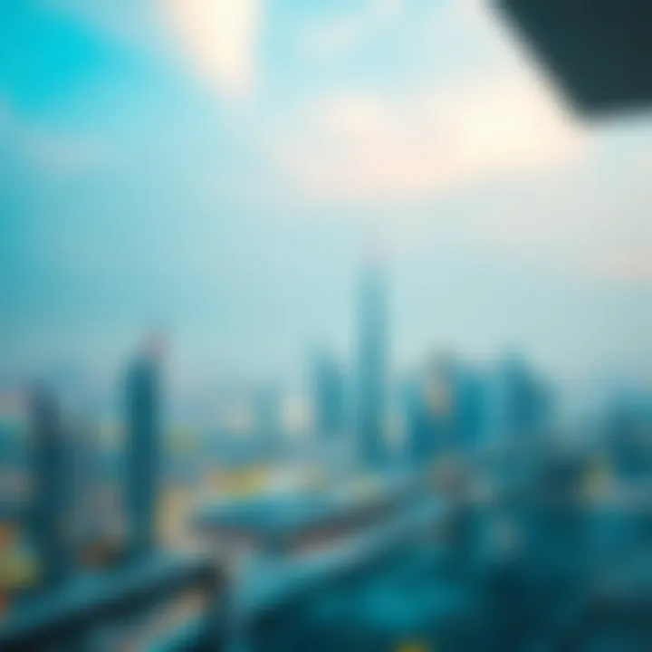 Skyline View from Hotel Apartment Balcony Breathtaking skyline view from a hotel apartment balcony in Dubai