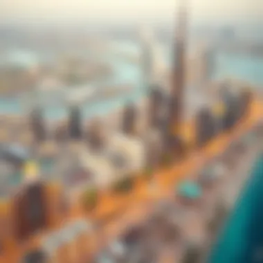 Aerial view of Dubai skyline with Nesto properties highlighted