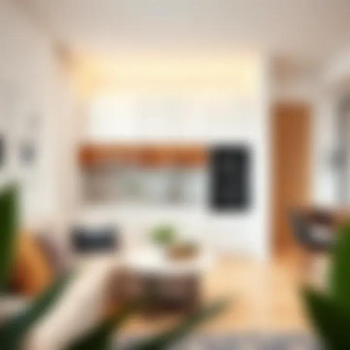 Elegant kitchen design in a one-bedroom apartment