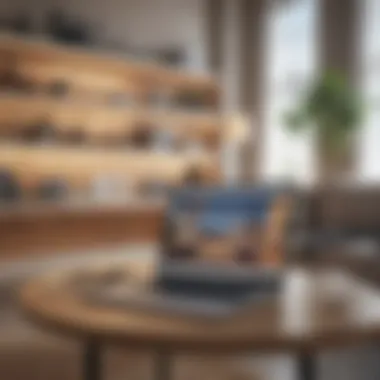 Online Furniture Shopping Experience User browsing an online furniture store on a laptop