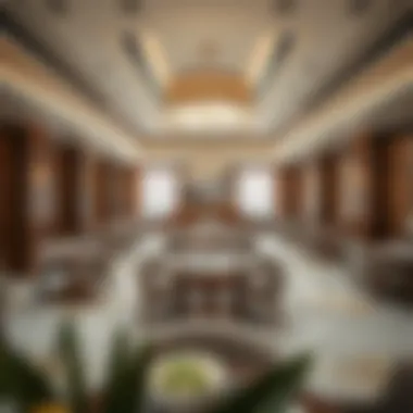 Dining area at فندق النخلة دبي featuring gourmet cuisine and elegant decor