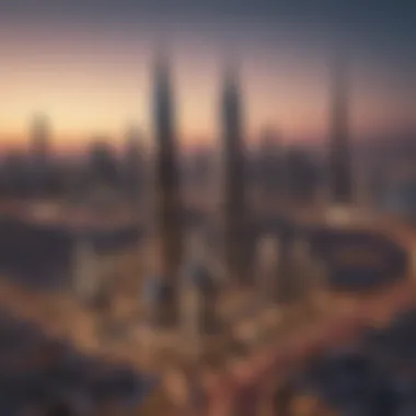 Luxury Properties in Dubai Skyline Stunning skyline of Dubai highlighting luxury properties