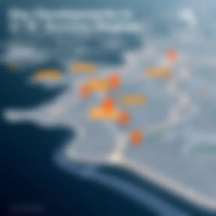 Map highlighting key developments in Al Qusais