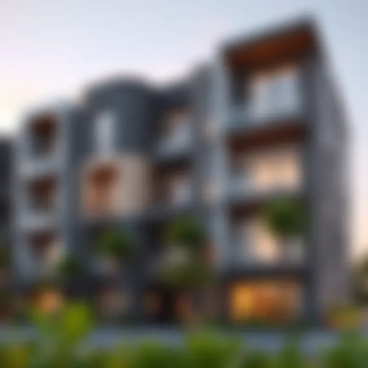 A modern apartment exterior in Muwaileh showcasing architecture