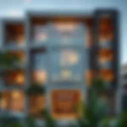 Stunning architectural facade of Residence 1000 Mankhool highlighting modern design