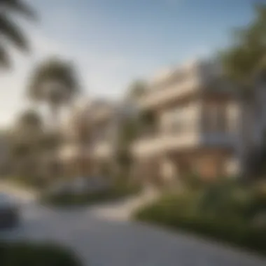 Luxury Living: Villas in Dubai's Residential Areas Luxury villas in a prestigious Dubai residential area surrounded by lush greenery
