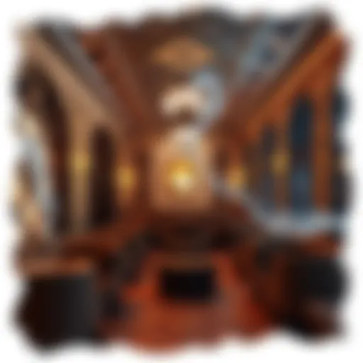 An elegant shisha lounge setting with intricate decor and cozy seating