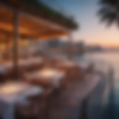 Lively Waterfront Dining Scene in JBR Stunning waterfront view of a lively restaurant in JBR