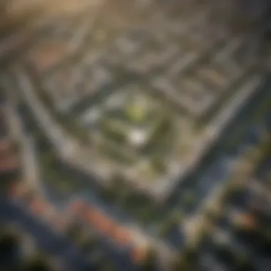 Aerial Perspective of Rivana's Urban Landscape Aerial view of Rivana showcasing its modern architecture and green spaces